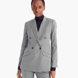 Jcrew Houndstooth plaid double breasted blazer